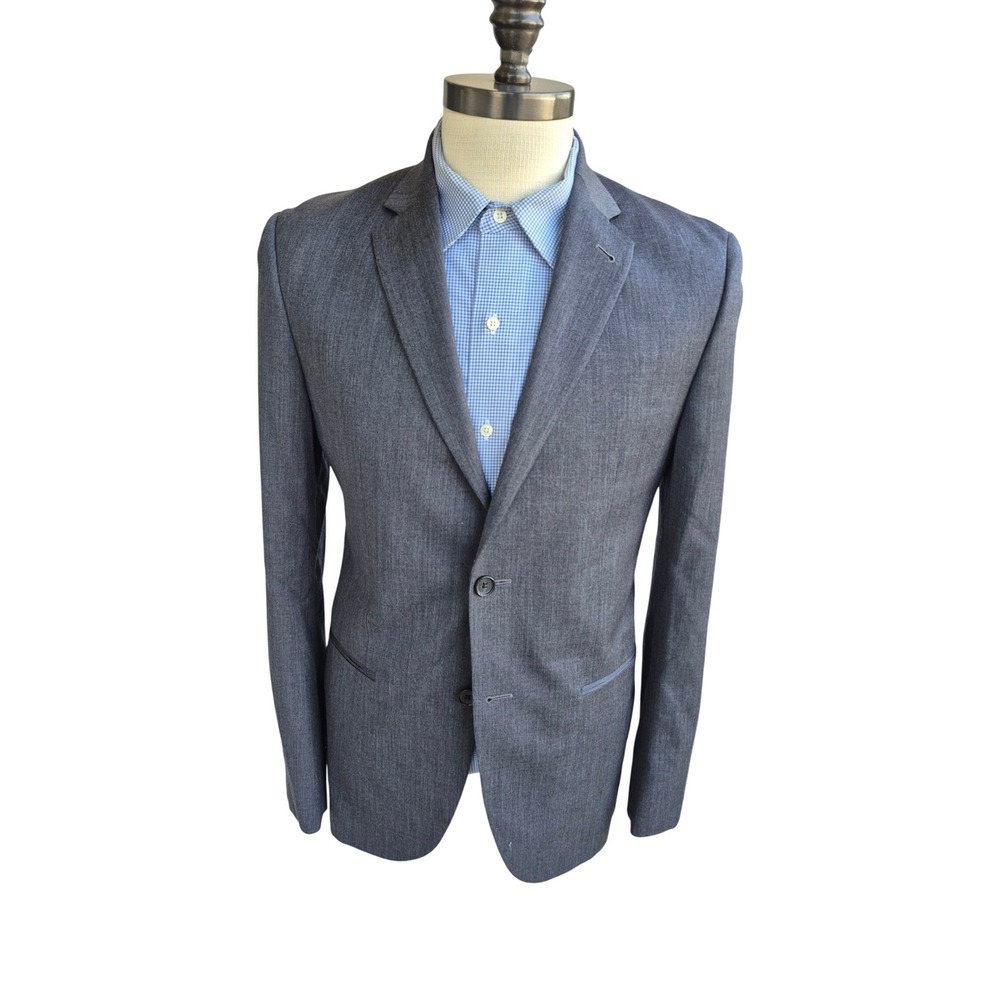 Saks Fifth Avenue RED Mens 40 R Extra Trim Fit Wool Blazer Gray Taft CT Canada